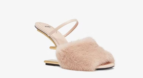 Fendi First Pink Mink High-Heeled Sandals